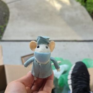 Cute Mouse Plush in Blue Outfit